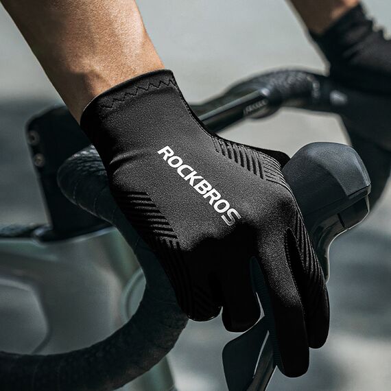 Rockbros cycling gloves spring/summer/autumn, full, size: XXL - black | Techbox