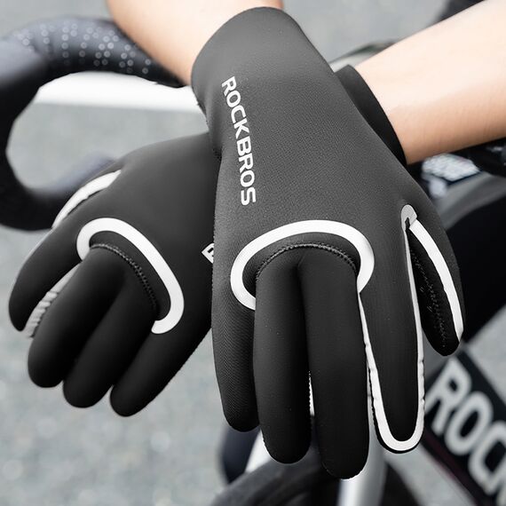 Rockbros Full Waterproof Cycling Gloves, Size: L/XL - Black - Bicycle - Sports & Fitness - Techbox