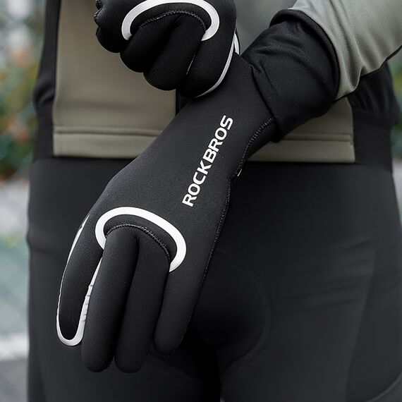 Rockbros full waterproof cycling gloves, size: XXL - black - Bicycle - Sports & Fitness - Techbox