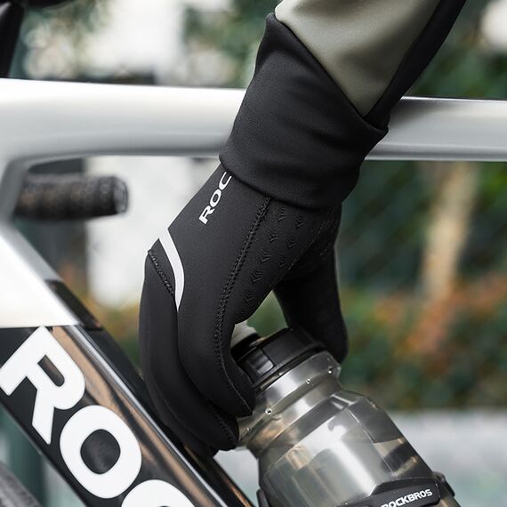 Rockbros full waterproof cycling gloves, size: XXL - black - Bicycle - Sports & Fitness - Techbox