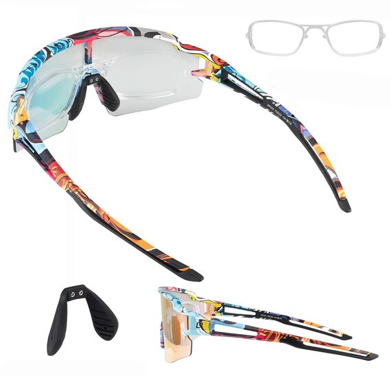 Rockbros Photochromic Cycling Glasses with UV Protection and Corrective Insert - Multicolor | Techbox