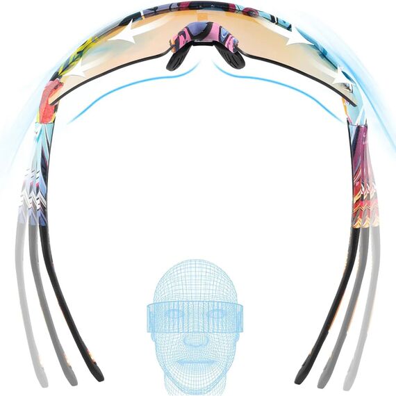 Rockbros Photochromic Cycling Glasses with UV Protection and Corrective Insert - Multicolor | Techbox