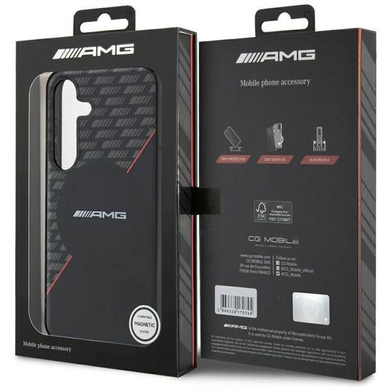 AMG Double Layer Rhombs MagSafe Case for Samsung Galaxy S25+ - Black/Red - Samsung Cases - Cases - Techbox