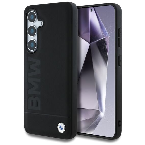 BMW Leather Big Wordmark Case for Samsung Galaxy S25+ - Black - Samsung Cases - Cases - Techbox