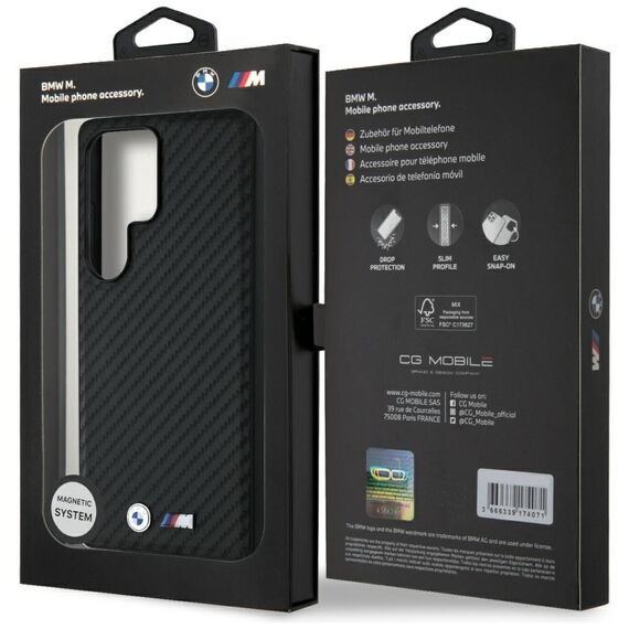 BMW Leather Carbon MagSafe Case for Samsung Galaxy S25 Ultra - Black | Techbox