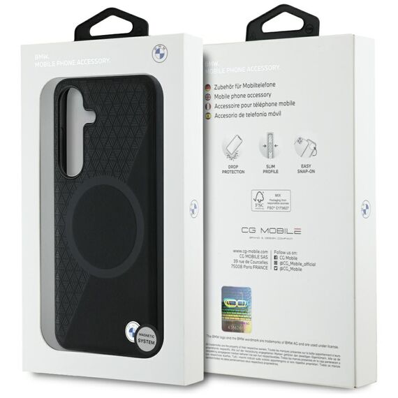 BMW Leather Half Textured MagSafe Case for Samsung Galaxy S25 - Black | Techbox