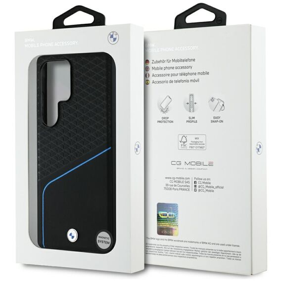 BMW Leather Textured and Smooth MagSafe case for Samsung Galaxy S25 Ultra - black - Samsung Cases - Cases - Techbox