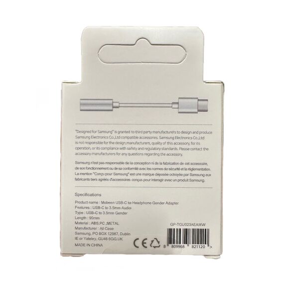 Samsung GP-TGU023AE DAC USB-C to 3.5mm mini jack adapter - white | Techbox