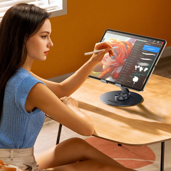 Wozinsky WRS-DSY84SS 360? Rotating Aluminum Tablet Stand - Gray - Tablet Accessories - Tablet PC & Accessories - Techbox