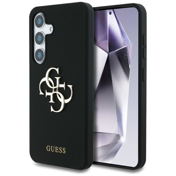 Guess Silicone Big 4G Logo Bottom Script case for Samsung Galaxy S25 - black | Techbox