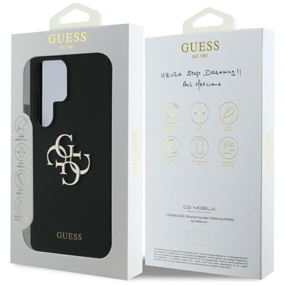 Guess Silicone Big 4G Logo Bottom Script case for Samsung Galaxy S25 Ultra - black - Samsung Cases - Cases - Techbox