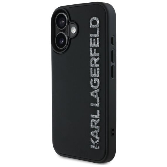 Karl Lagerfeld HC 3D Rubber Elongated Glitter iPhone 16 Case - Black - Apple Cases - Cases - Techbox