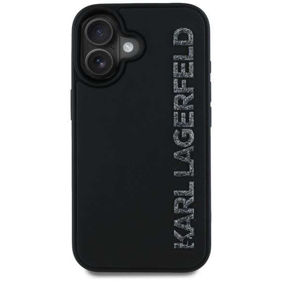 Karl Lagerfeld HC 3D Rubber Elongated Glitter iPhone 16 Case - Black - Apple Cases - Cases - Techbox
