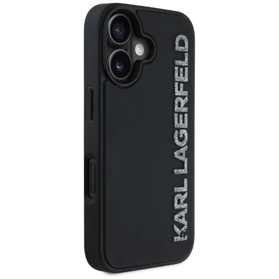 Karl Lagerfeld HC 3D Rubber Elongated Glitter iPhone 16 Case - Black - Apple Cases - Cases - Techbox