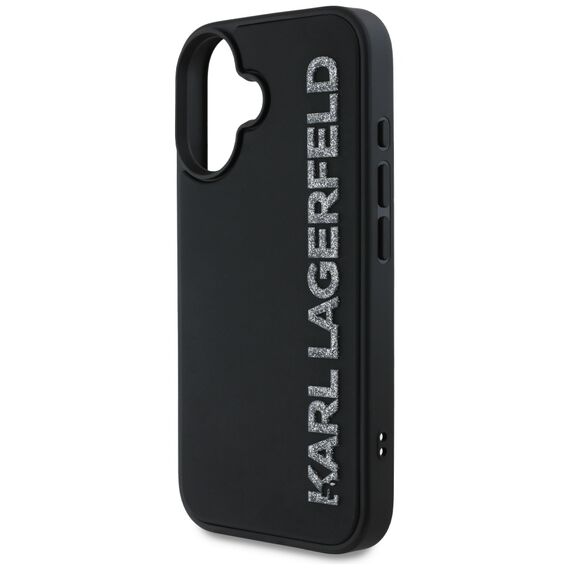 Karl Lagerfeld HC 3D Rubber Elongated Glitter iPhone 16 Case - Black - Apple Cases - Cases - Techbox