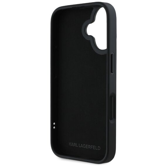 Karl Lagerfeld HC 3D Rubber Elongated Glitter iPhone 16 Case - Black - Apple Cases - Cases - Techbox