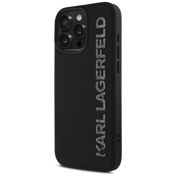 Karl Lagerfeld HC 3D Rubber Elongated Glitter iPhone 16 Pro Case - Black - Apple Cases - Cases - Techbox