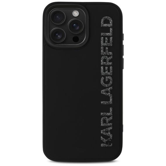 Karl Lagerfeld HC 3D Rubber Elongated Glitter iPhone 16 Pro Case - Black - Apple Cases - Cases - Techbox