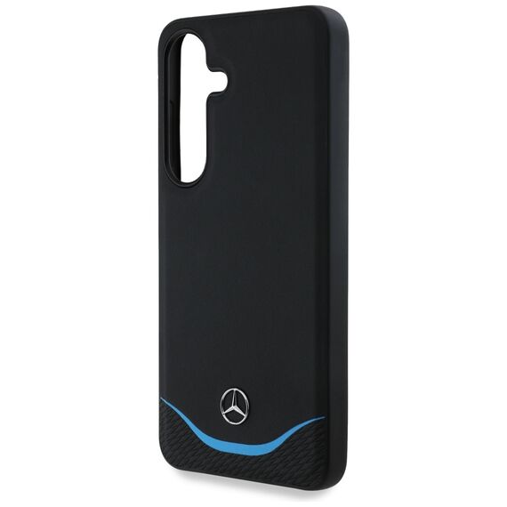 Mercedes Leather Contrasted Blue Horizontal Curve MagSafe Case for Samsung Galaxy S25 - Black - Samsung Cases - Cases - Techbox