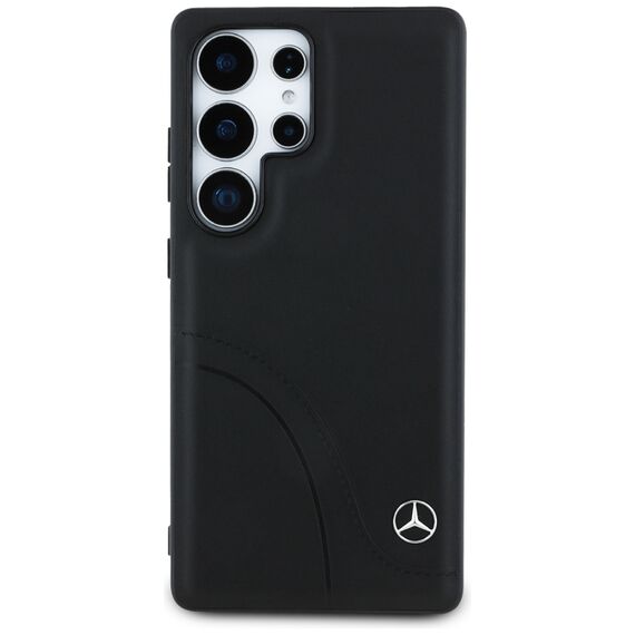 Mercedes Leather Curved Stitches Case for Samsung Galaxy S25 Ultra - Black | Techbox