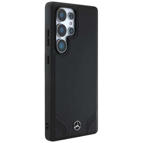 Mercedes Leather Curved Stitches Case for Samsung Galaxy S25 Ultra - Black | Techbox