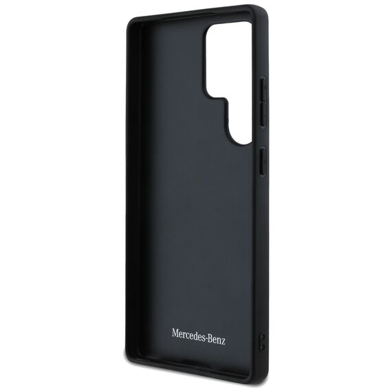 Mercedes Leather Curved Stitches Case for Samsung Galaxy S25 Ultra - Black | Techbox