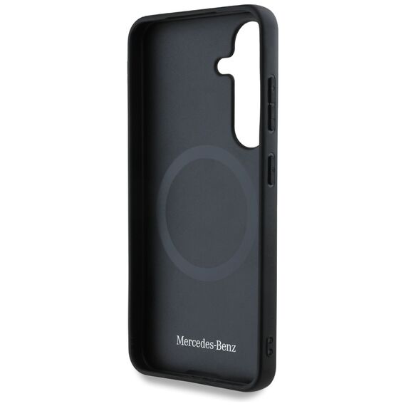 Mercedes Leather Debossed Lines MagSafe case for Samsung Galaxy S25 - black - Samsung Cases - Cases - Techbox