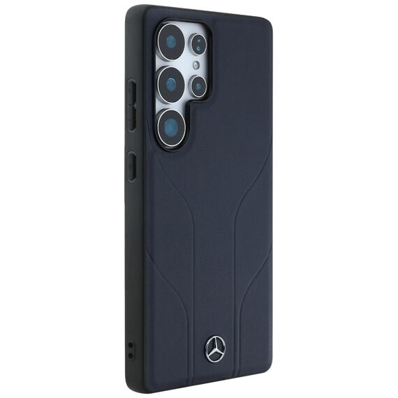 Mercedes Leather Debossed Lines MagSafe Case for Samsung Galaxy S25 Ultra - Blue - Samsung Cases - Cases - Techbox