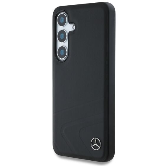 Mercedes Leather Horizontal Debossed Curves MagSafe Case for Samsung Galaxy S25 - Black - Samsung Cases - Cases - Techbox