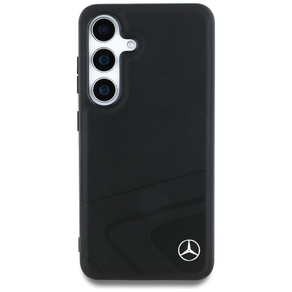 Mercedes Leather Horizontal Debossed Curves MagSafe Case for Samsung Galaxy S25 - Black - Samsung Cases - Cases - Techbox