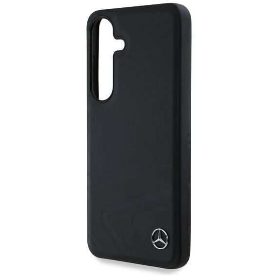 Mercedes Leather Horizontal Debossed Curves MagSafe Case for Samsung Galaxy S25 - Black - Samsung Cases - Cases - Techbox