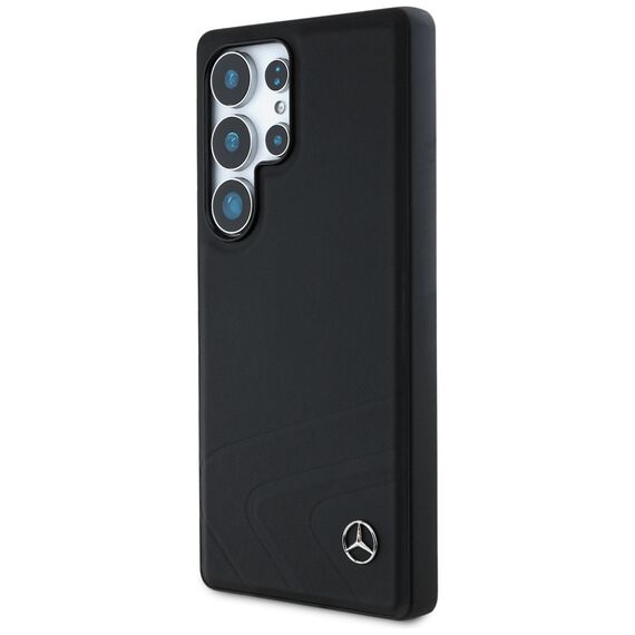 Mercedes Leather Horizontal Debossed Curves MagSafe Case for Samsung Galaxy S25 Ultra - Black | Techbox