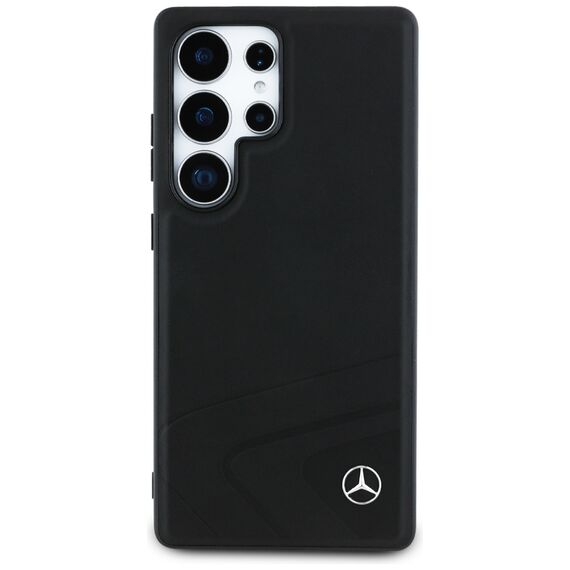 Mercedes Leather Horizontal Debossed Curves MagSafe Case for Samsung Galaxy S25 Ultra - Black | Techbox