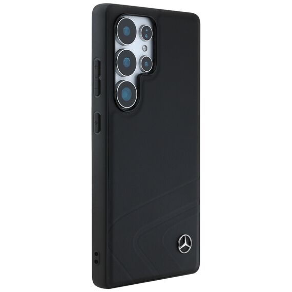Mercedes Leather Horizontal Debossed Curves MagSafe Case for Samsung Galaxy S25 Ultra - Black | Techbox