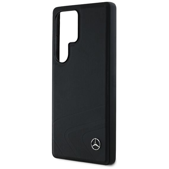 Mercedes Leather Horizontal Debossed Curves MagSafe Case for Samsung Galaxy S25 Ultra - Black | Techbox