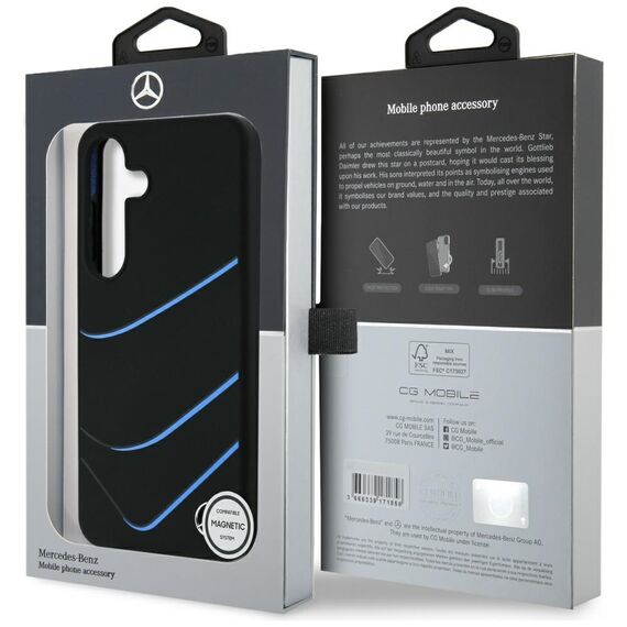 Mercedes Silicone Contrasted Curves MagSafe Case for Samsung Galaxy S25 - Black - Samsung Cases - Cases - Techbox