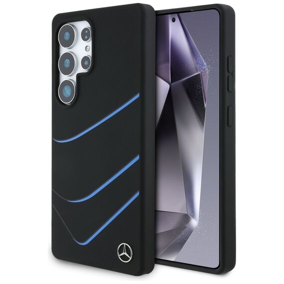 Mercedes Silicone Contrasted Curves MagSafe Case for Samsung Galaxy S25 Ultra - Black | Techbox