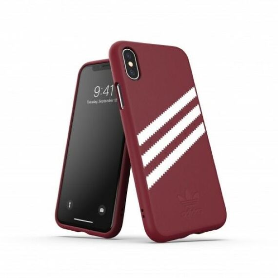 Adidas OR Molded PU Suede case for iPhone X / XS - burgundy | Techbox