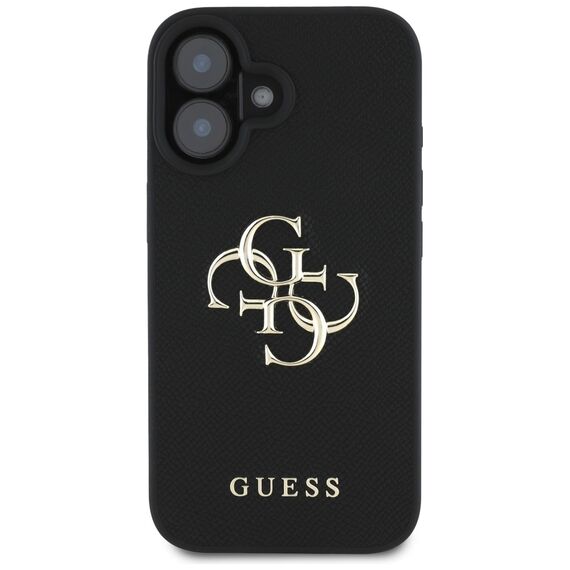 Guess Grained Big 4G Logo Small Classic Logo case for iPhone 16 - black - Apple Cases - Cases - Techbox