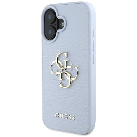 Guess Grained Big 4G Logo Small Classic Logo case for iPhone 16 - blue | Techbox
