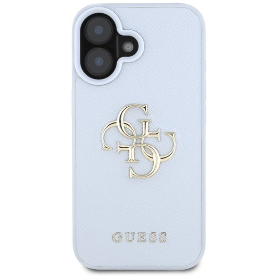 Guess Grained Big 4G Logo Small Classic Logo case for iPhone 16 - blue | Techbox