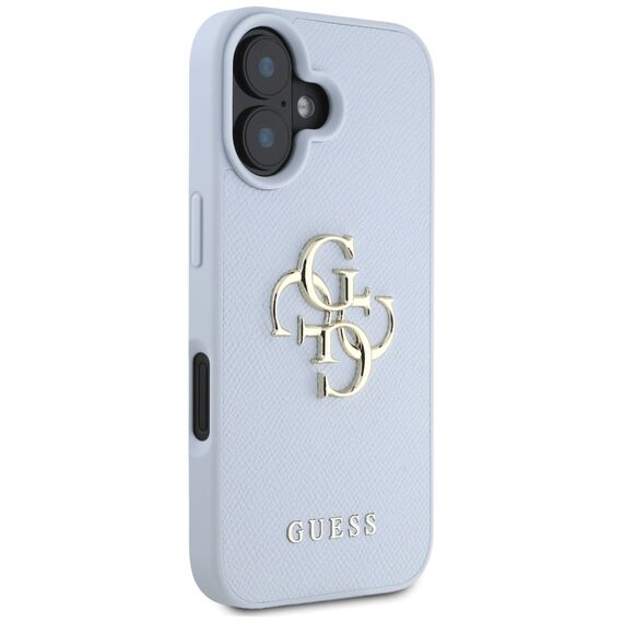 Guess Grained Big 4G Logo Small Classic Logo case for iPhone 16 - blue | Techbox