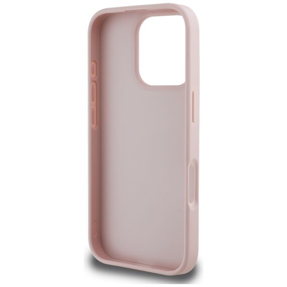 Guess Grained Big 4G Logo Small Classic Logo iPhone 16 Pro Case - Pink - Apple Cases - Cases - Techbox