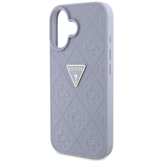 Guess Hot Stamp 4G Pattern Triangle Metal Logo iPhone 16 Case - Purple | Techbox