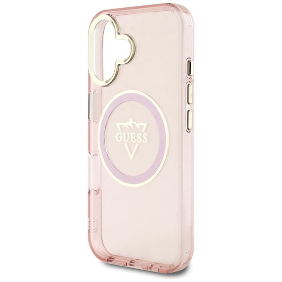 Guess IML Metal Mountain Logo MagSafe iPhone 16 Case - Pink | Techbox