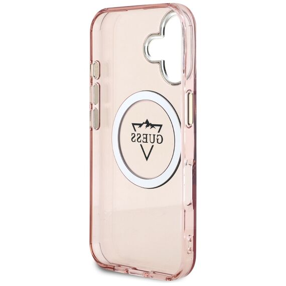 Guess IML Metal Mountain Logo MagSafe iPhone 16 Case - Pink | Techbox