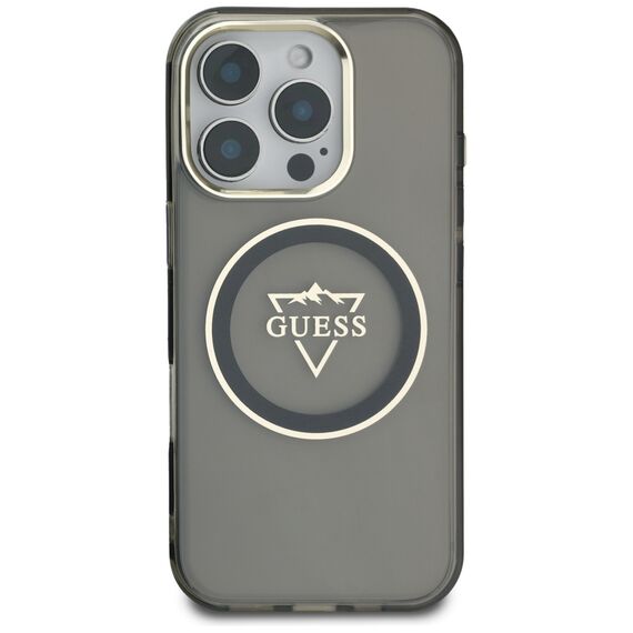 Guess IML Metal Mountain Logo MagSafe iPhone 16 Pro Case - Black | Techbox