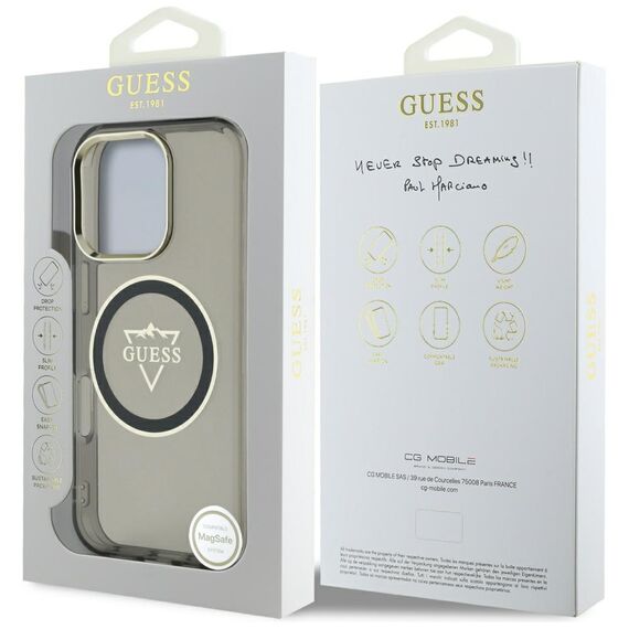 Guess IML Metal Mountain Logo MagSafe iPhone 16 Pro Max Case - Black - Apple Cases - Cases - Techbox