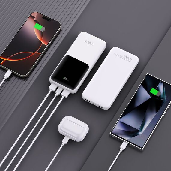 Powerbank Tech-Protect PB01 10000mAh 22.5W - white - Powerbanks - Smartphone Chargers - Techbox