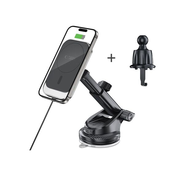 Tech-Protect MM15W-V9 Car Holder with MagSafe for Dashboard and Air Vent 15W - Black